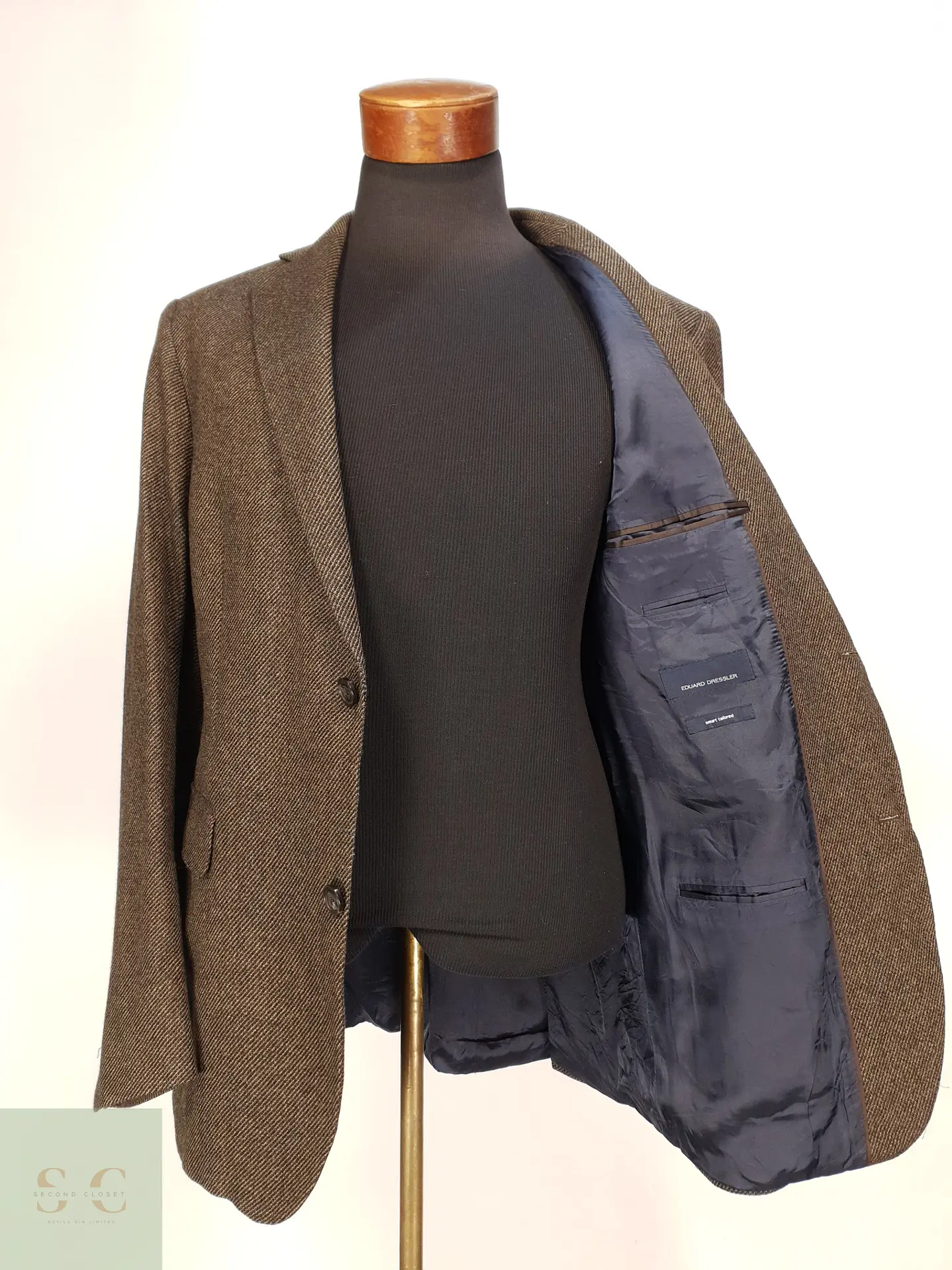 Blazer Texturizado de Sarga Diagonal en Cashmere y Seda Eduard Dressler Talla ML 7