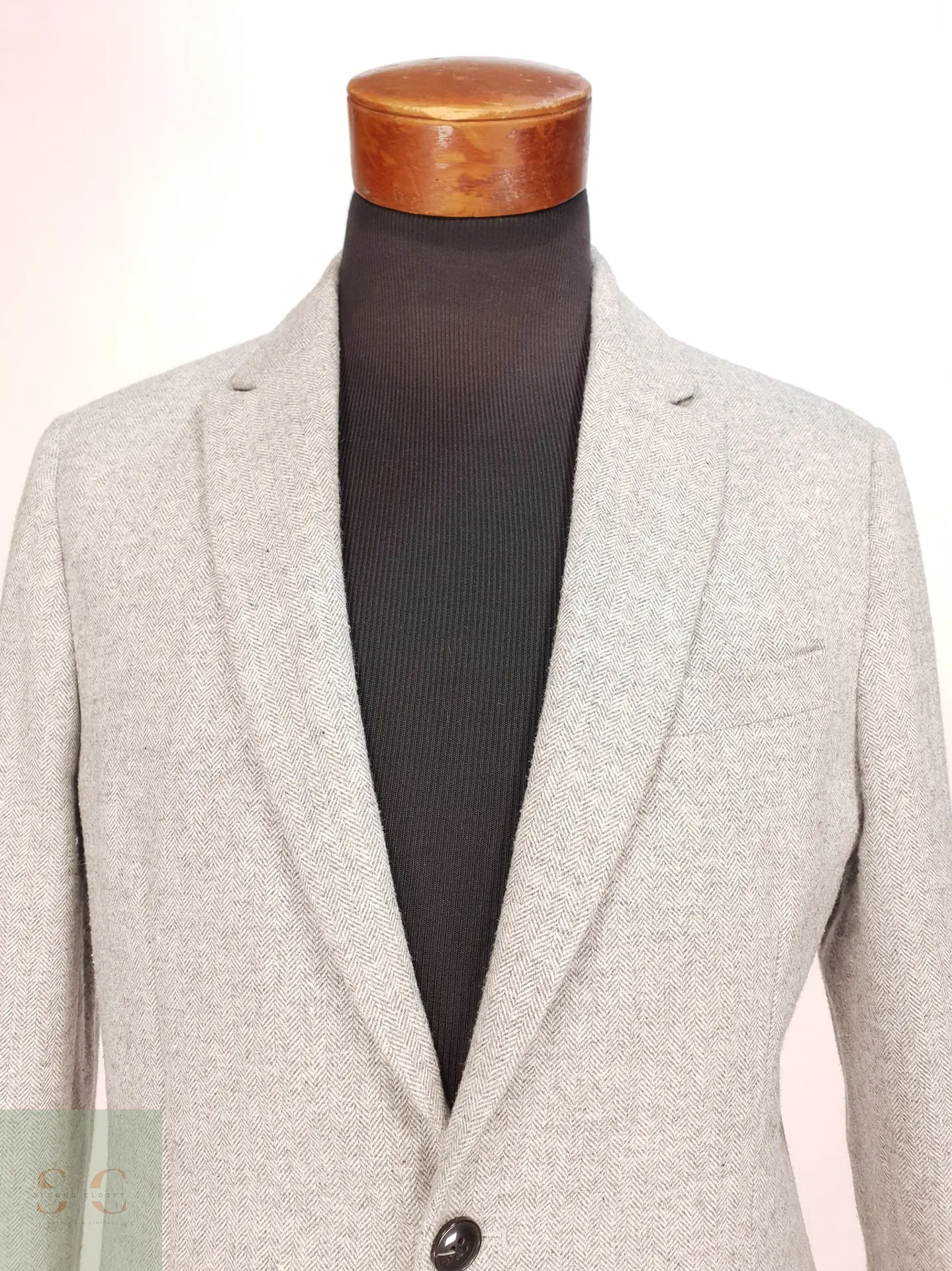 Blazer Estructurado en Patrón Espiga Gris Claro Scotch & Soda Talla SM 3