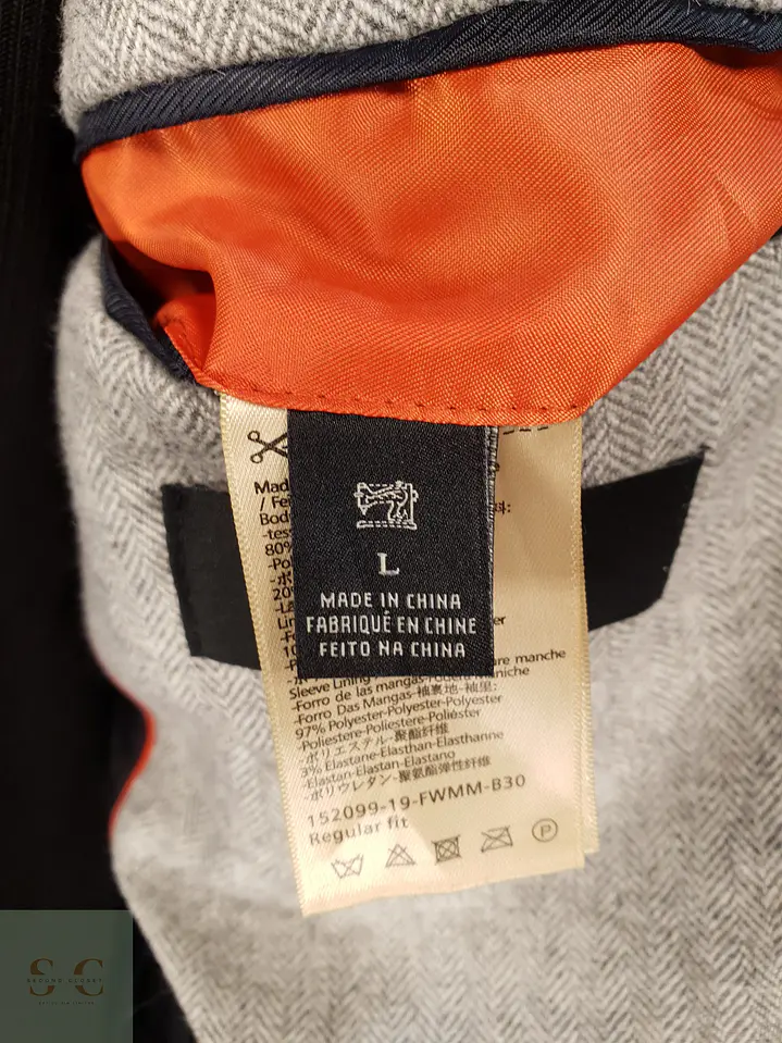 Blazer Estructurado en Patrón Espiga Gris Claro Scotch & Soda Talla SM 7