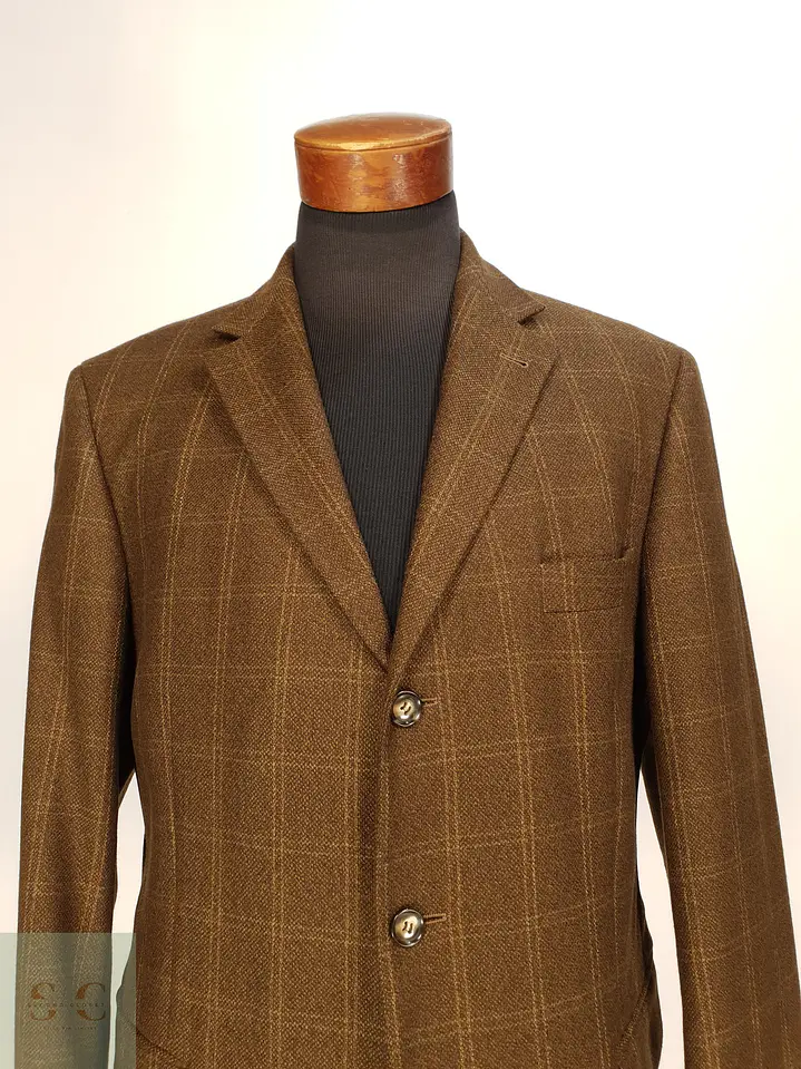 Blazer Texturizado de Lana Virgen con Patrón Cuadrillé Roy Robson Talla LXL 2