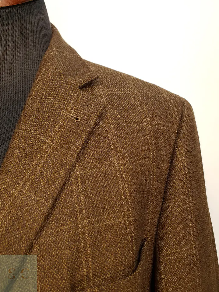 Blazer Texturizado de Lana Virgen con Patrón Cuadrillé Roy Robson Talla LXL 3