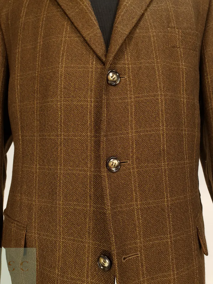 Blazer Texturizado de Lana Virgen con Patrón Cuadrillé Roy Robson Talla LXL 4