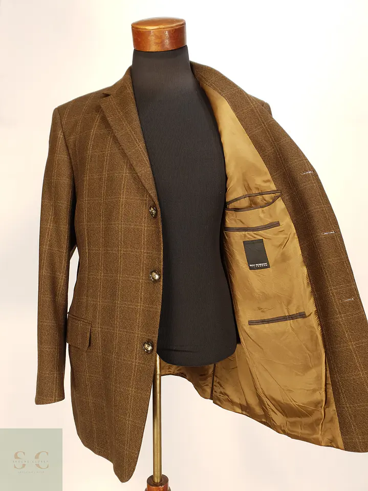Blazer Texturizado de Lana Virgen con Patrón Cuadrillé Roy Robson Talla LXL 7