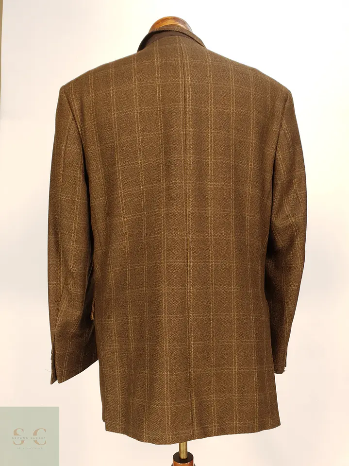 Blazer Texturizado de Lana Virgen con Patrón Cuadrillé Roy Robson Talla LXL 8