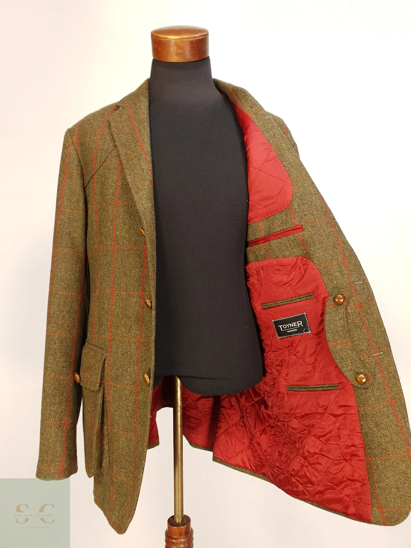 Chaqueta de Tweed Country en Paño de Lana Virgen con Acolchado Interior Toyner Talla XL 6