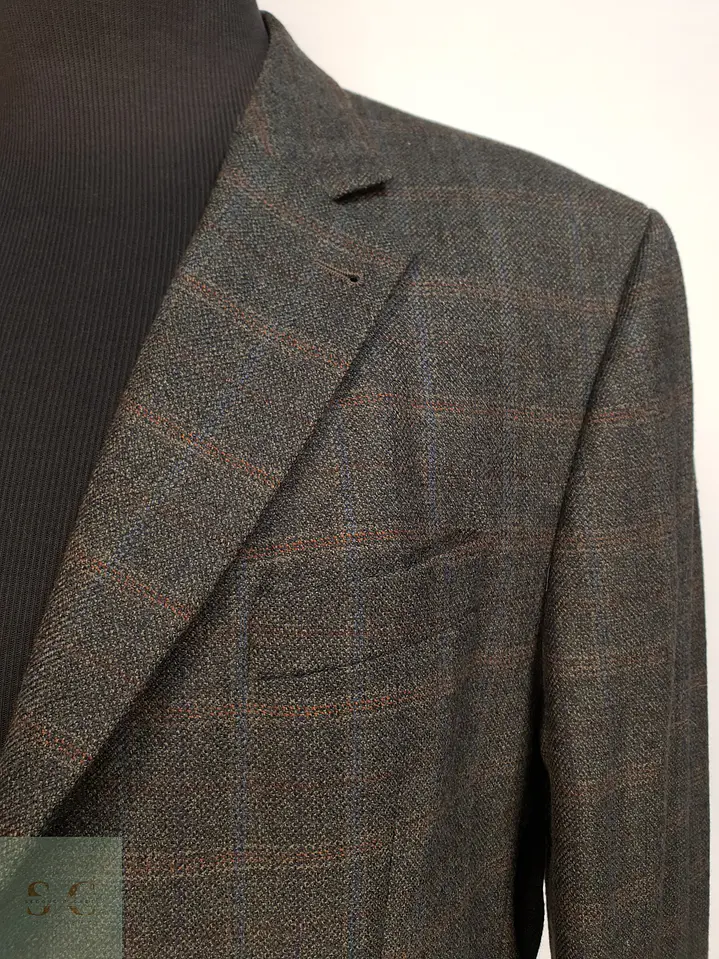 Blazer Estructurado de Paño Fino en Cuadros Ventana Carl Gross Talla XL 3