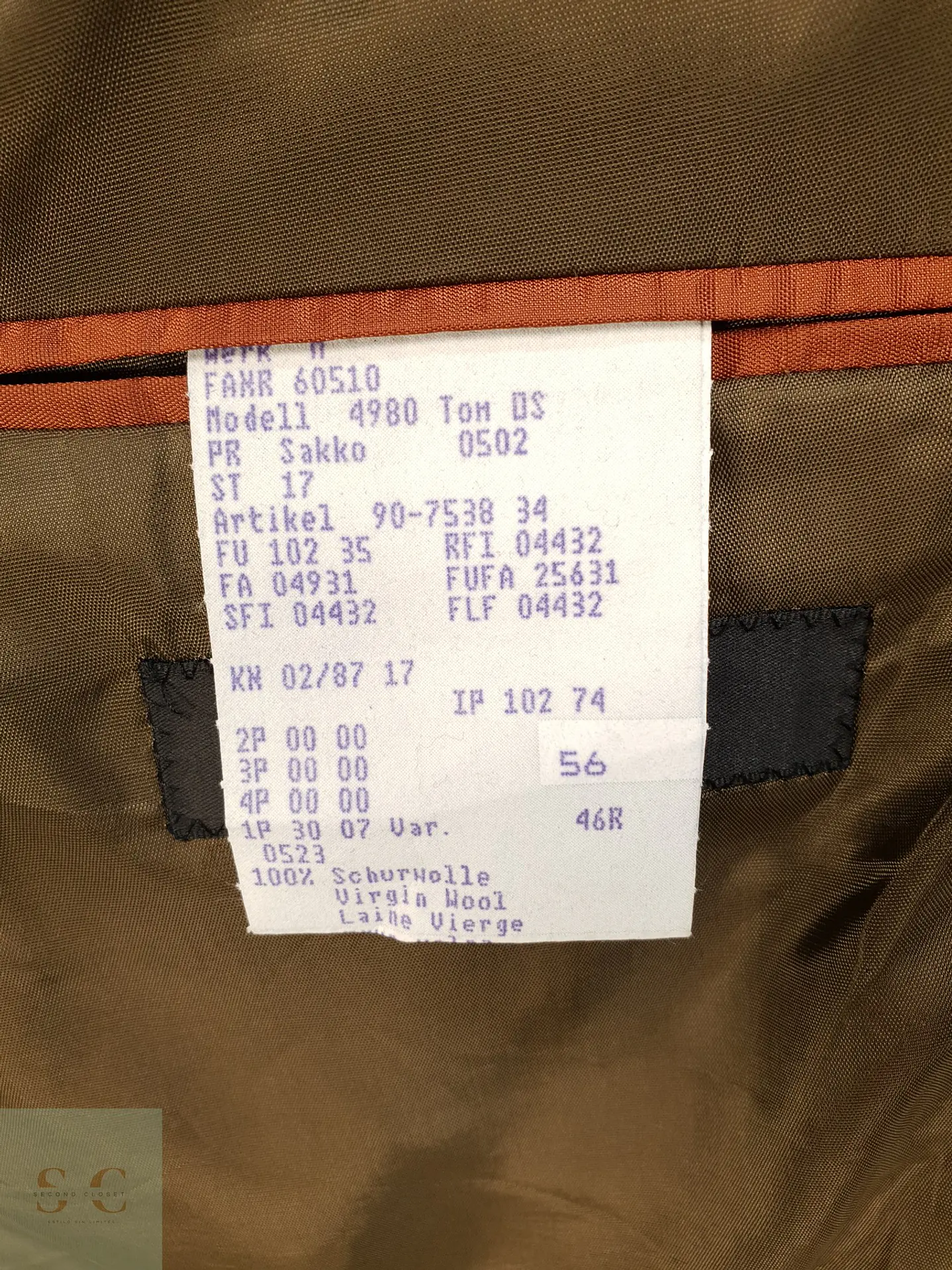 Blazer Estructurado de Paño Fino en Cuadros Ventana Carl Gross Talla XL 4