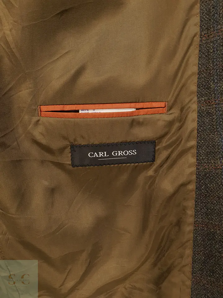 Blazer Estructurado de Paño Fino en Cuadros Ventana Carl Gross Talla XL 5