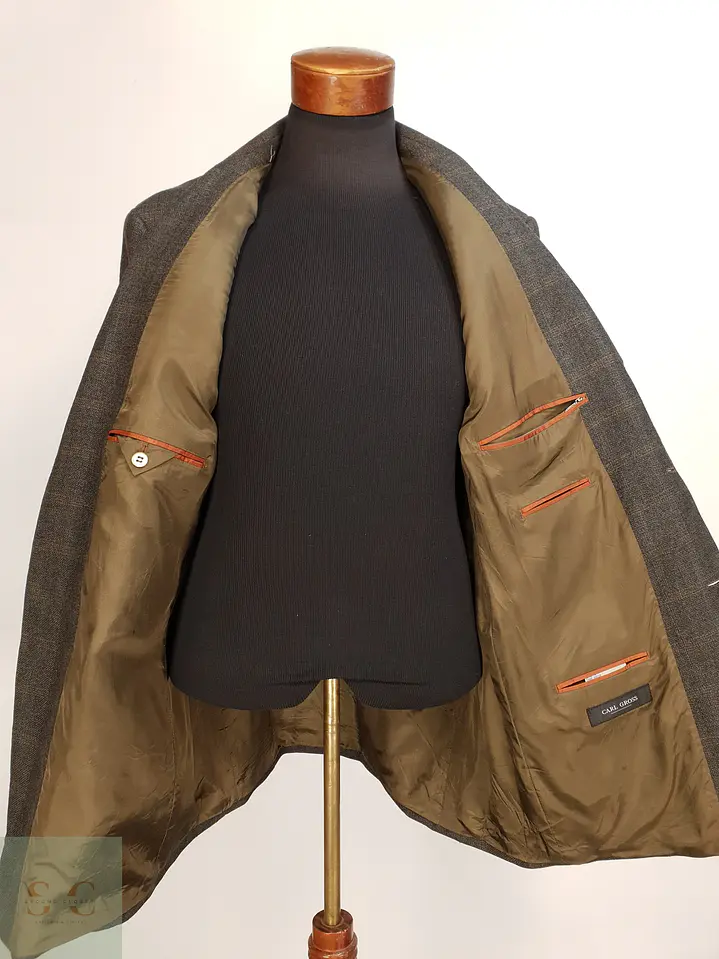 Blazer Estructurado de Paño Fino en Cuadros Ventana Carl Gross Talla XL 6