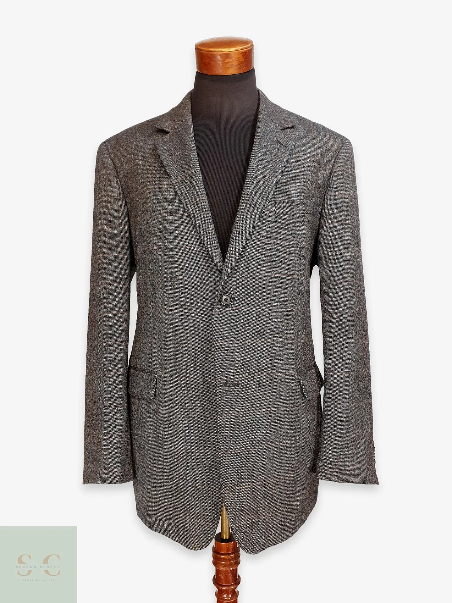 Blazer de Paño Tweed con Trama de Cuadros Ventana Paul Smith Talla XL 1