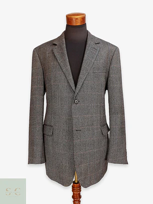 Blazer de Paño Tweed con Trama de Cuadros Ventana Paul Smith Talla XL