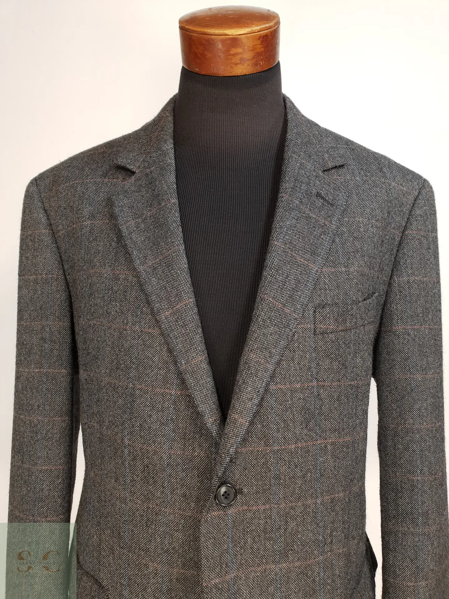 Blazer de Paño Tweed con Trama de Cuadros Ventana Paul Smith Talla XL 2