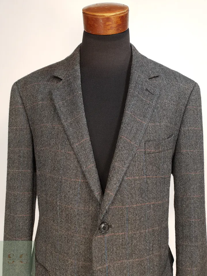 Blazer de Paño Tweed con Trama de Cuadros Ventana Paul Smith Talla XL 2