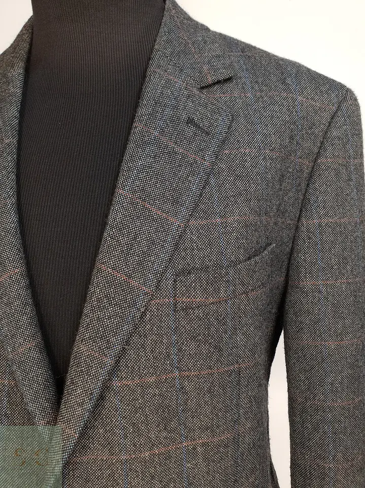 Blazer de Paño Tweed con Trama de Cuadros Ventana Paul Smith Talla XL 3