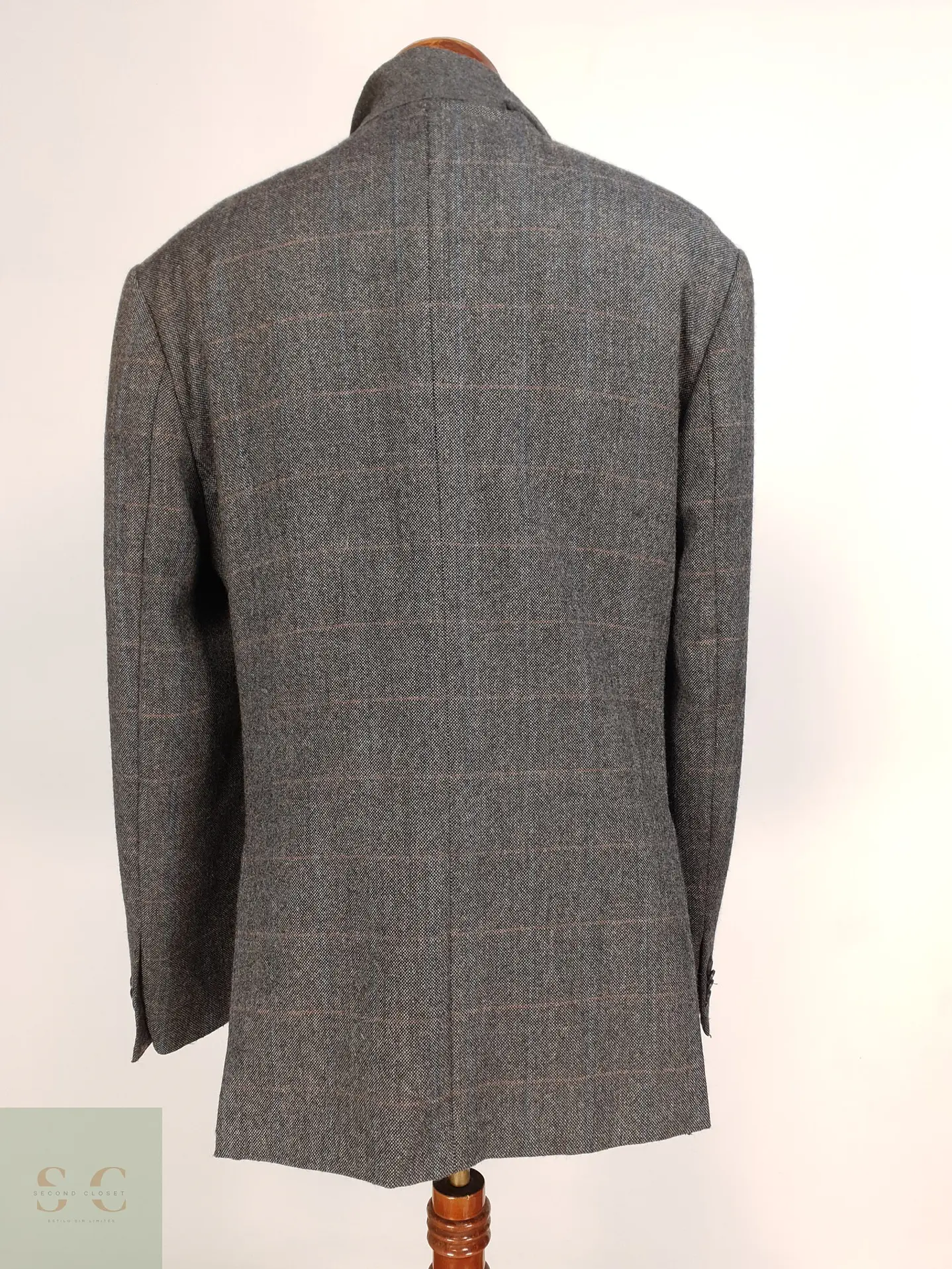 Blazer de Paño Tweed con Trama de Cuadros Ventana Paul Smith Talla XL 6