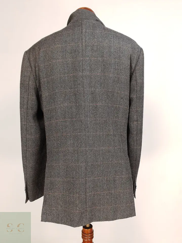 Blazer de Paño Tweed con Trama de Cuadros Ventana Paul Smith Talla XL 6