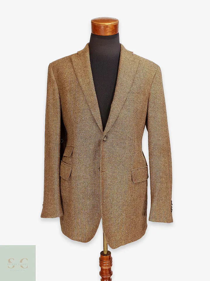 Blazer Clásico en Tweed Espigado de Cashmere y Lana Guy Laroche Talla L 1