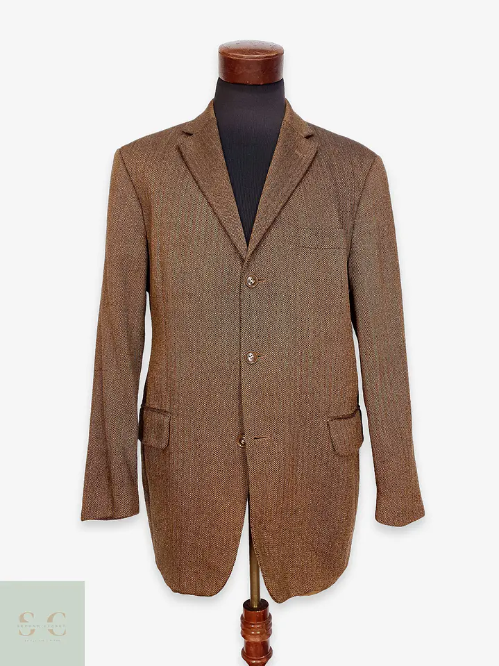 Blazer Clásico en Tejido Espiga de Lana Virgen Roy Robson Talla ML 1