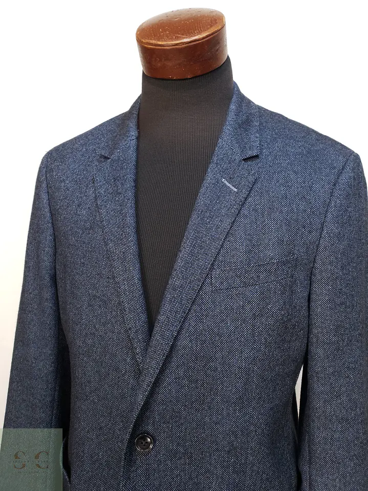 Blazer Estructurado en Paño Espigado Azul Marino Tommy Hilfiger Talla M 2