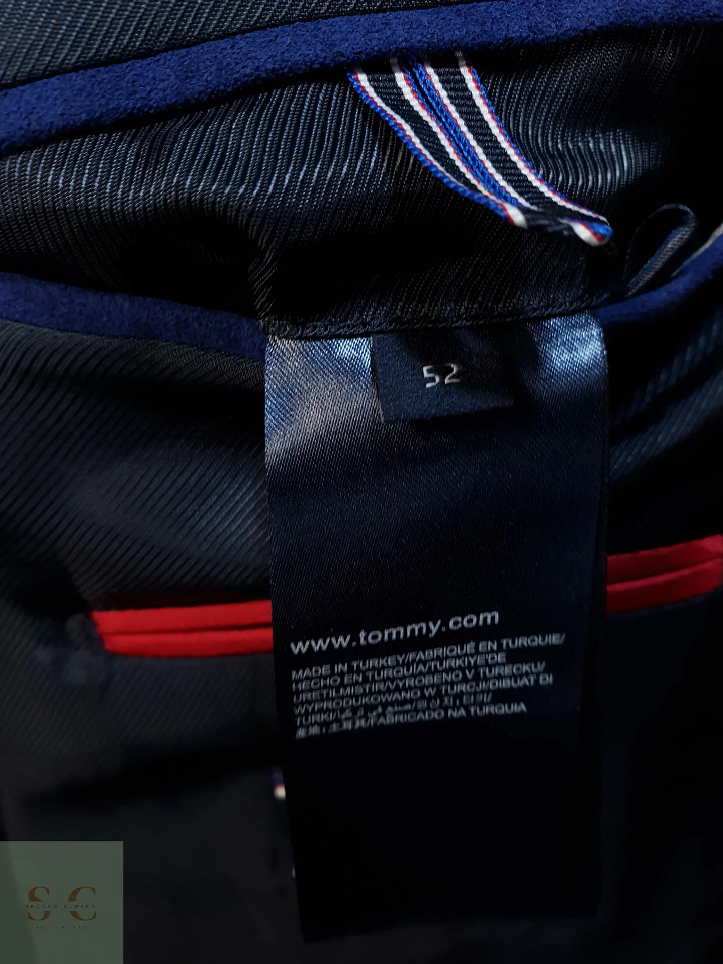 Blazer Estructurado en Paño Espigado Azul Marino Tommy Hilfiger Talla M 5