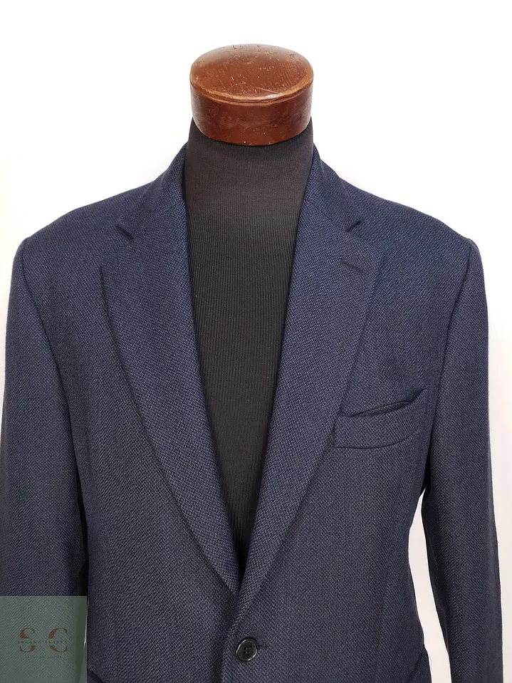 Blazer Sastrial de Pura Lana Tejido Espiga Azul Oscuro Fabiod Talla ML 3