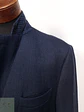 Blazer Sastrial de Pura Lana Tejido Espiga Azul Oscuro Fabiod Talla ML - Miniatura 4