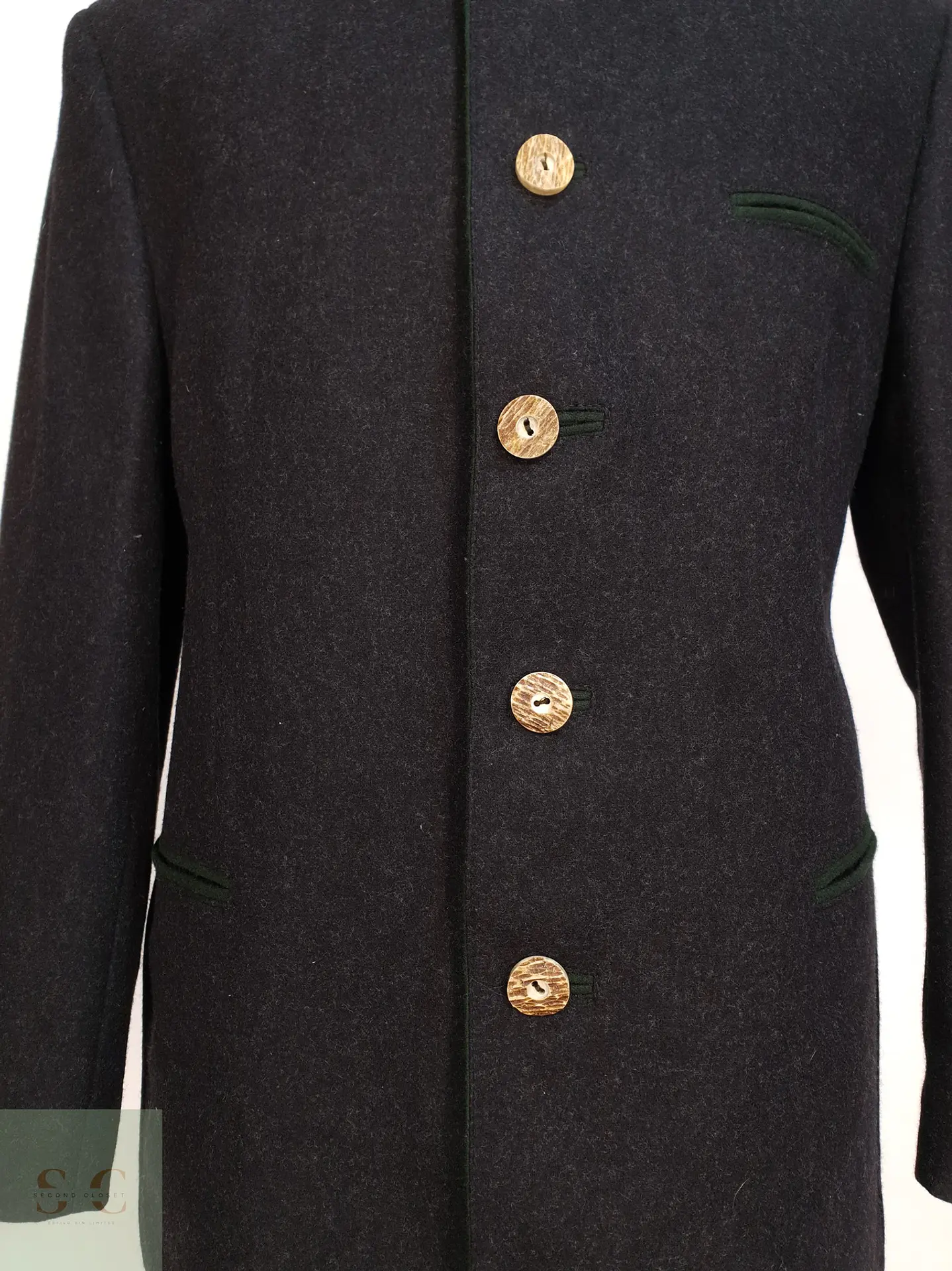 Chaqueta Tradicional de Paño Alpino con Cuello Stand Talla L 3