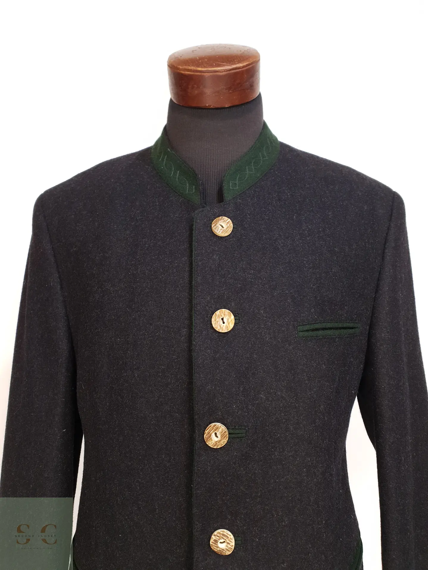 Chaqueta Tradicional de Paño Alpino con Cuello Stand Talla L 4