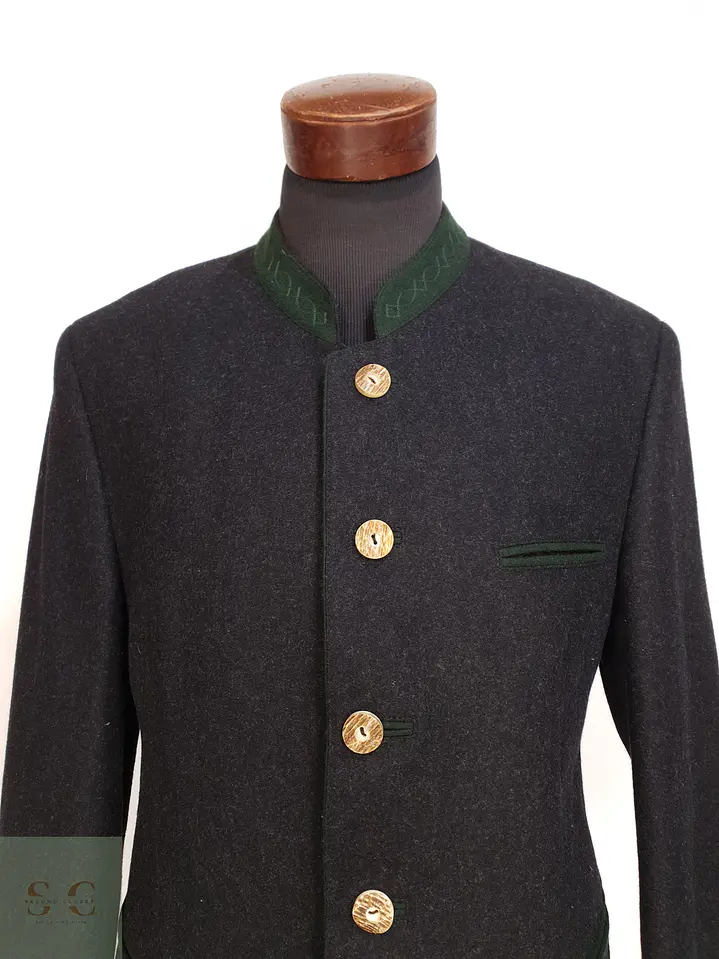 Chaqueta Tradicional de Paño Alpino con Cuello Stand Talla L 4