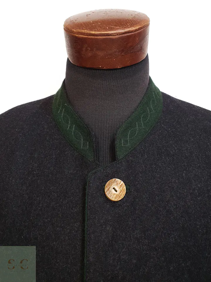 Chaqueta Tradicional de Paño Alpino con Cuello Stand Talla L 5