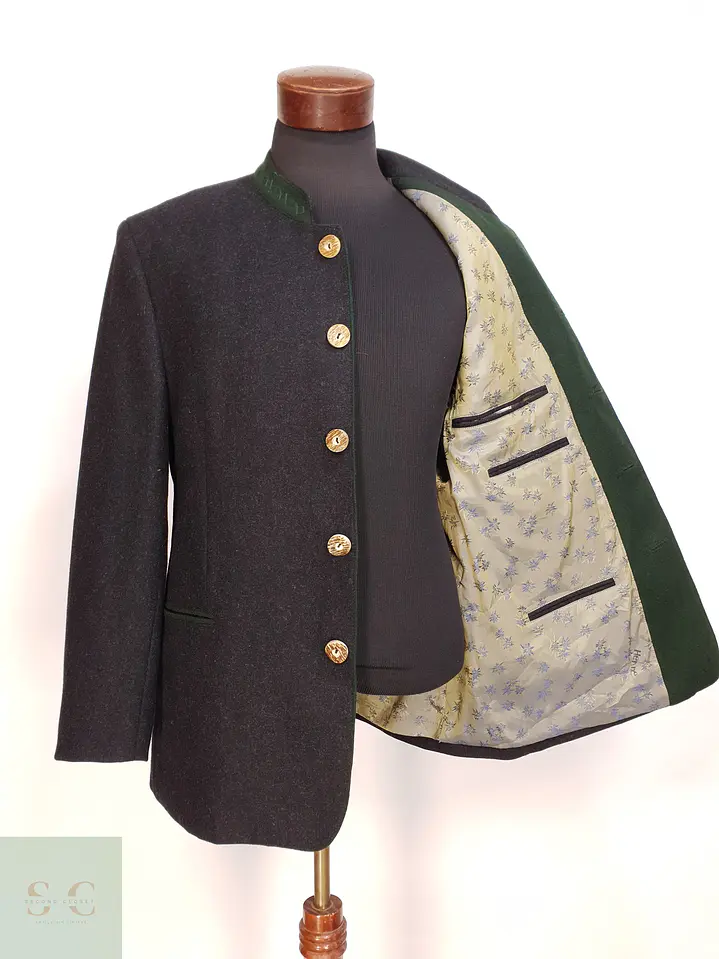 Chaqueta Tradicional de Paño Alpino con Cuello Stand Talla L 7