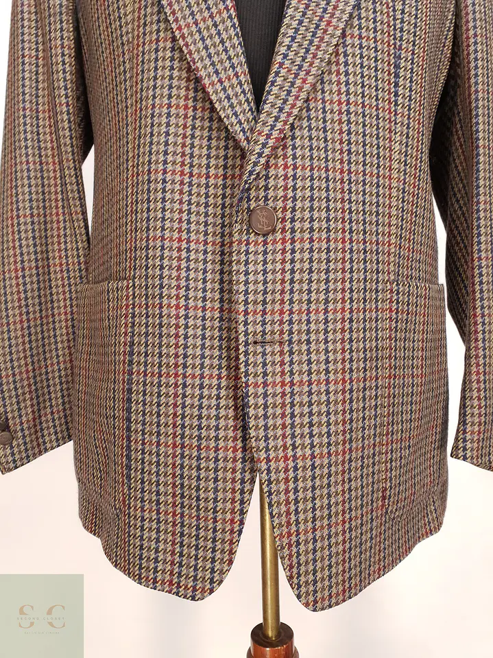 Blazer Sastrense en Paño de Lana Virgen con Micro Patrón Multitonal Yves Saint Laurent Talla LXL 2