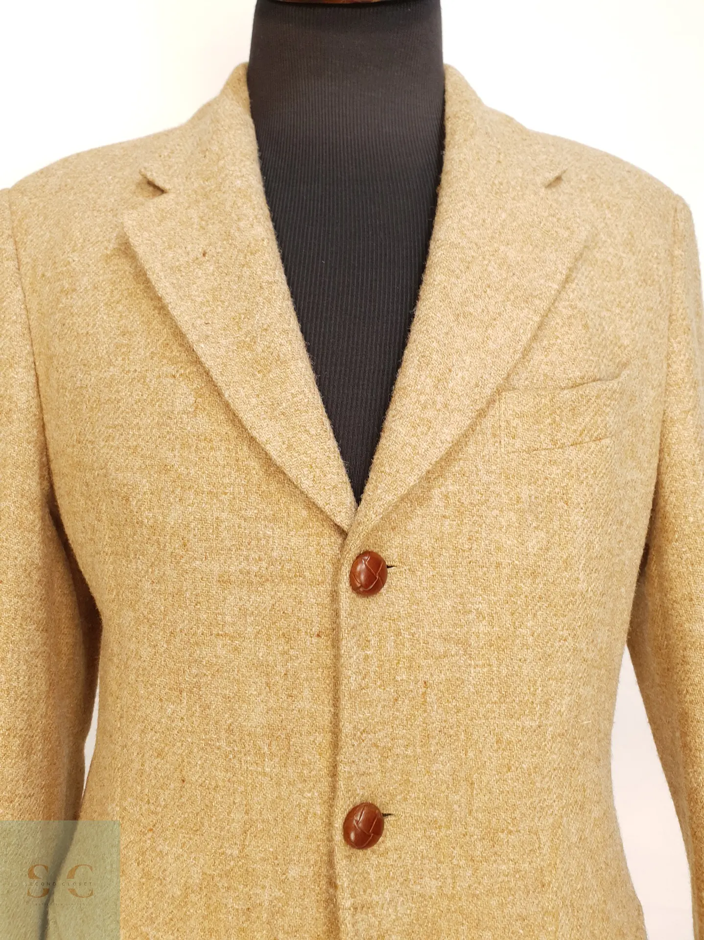 Blazer Clásico de Tweed Camel Harris Tweed Talla ML 4