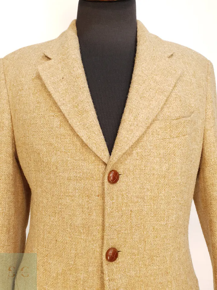 Blazer Clásico de Tweed Camel Harris Tweed Talla ML 4
