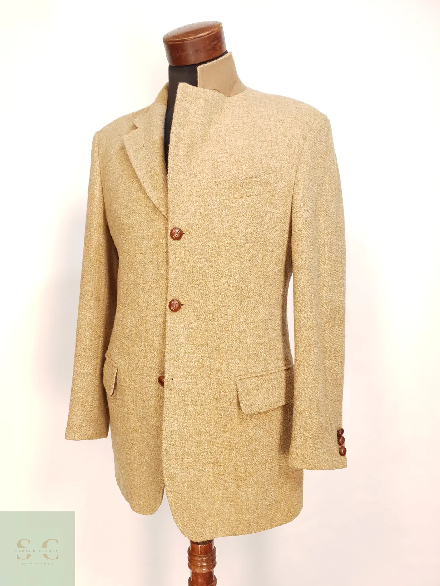 Blazer Clásico de Tweed Camel Harris Tweed Talla ML 6