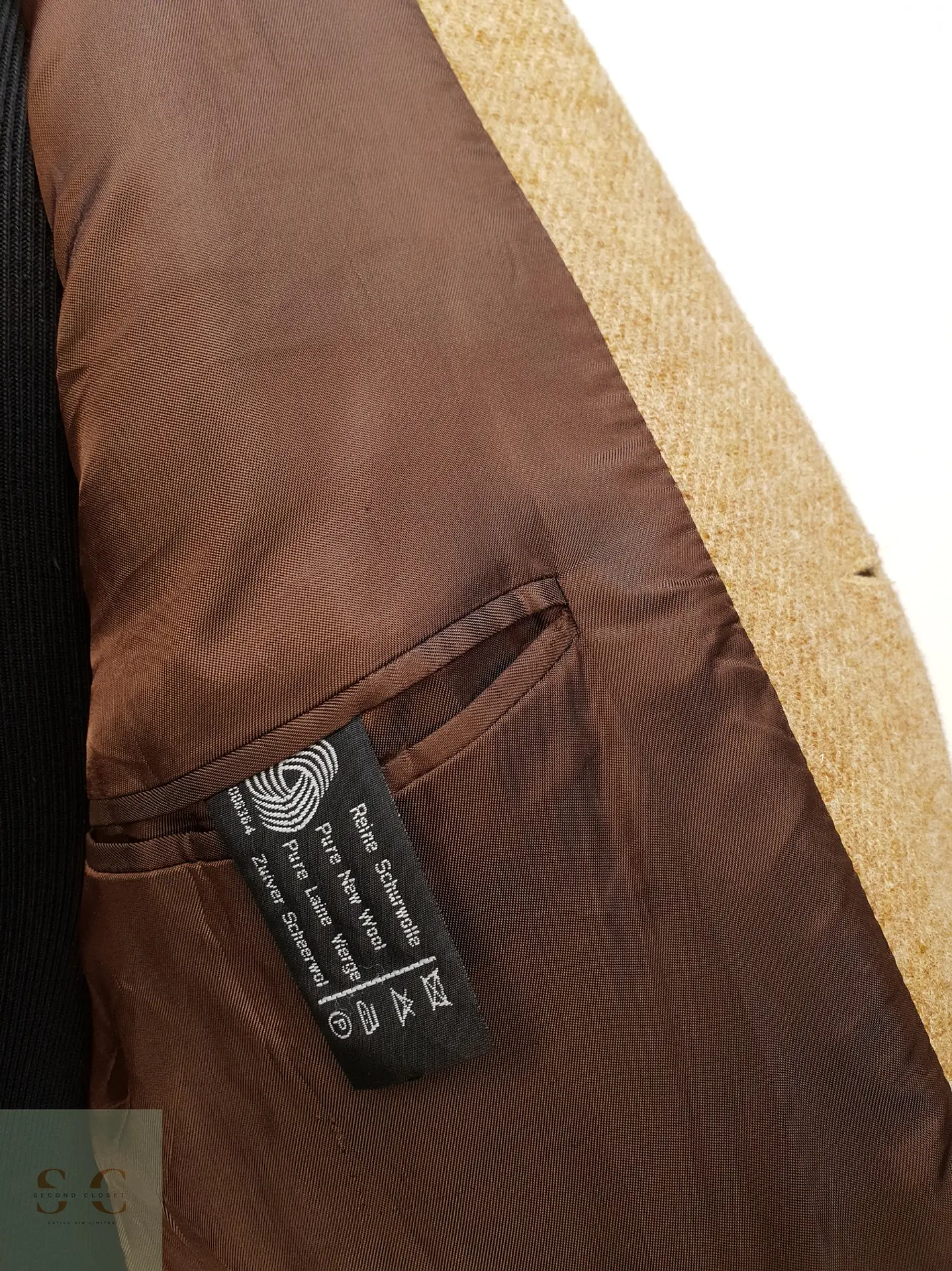 Blazer Clásico de Tweed Camel Harris Tweed Talla ML 7