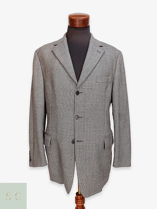 Blazer de Paño Micropatrón en Lana Virgen Canda Talla L
