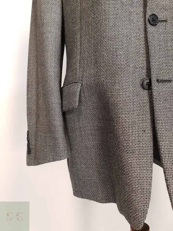 Blazer de Paño Micropatrón en Lana Virgen Canda Talla L 2