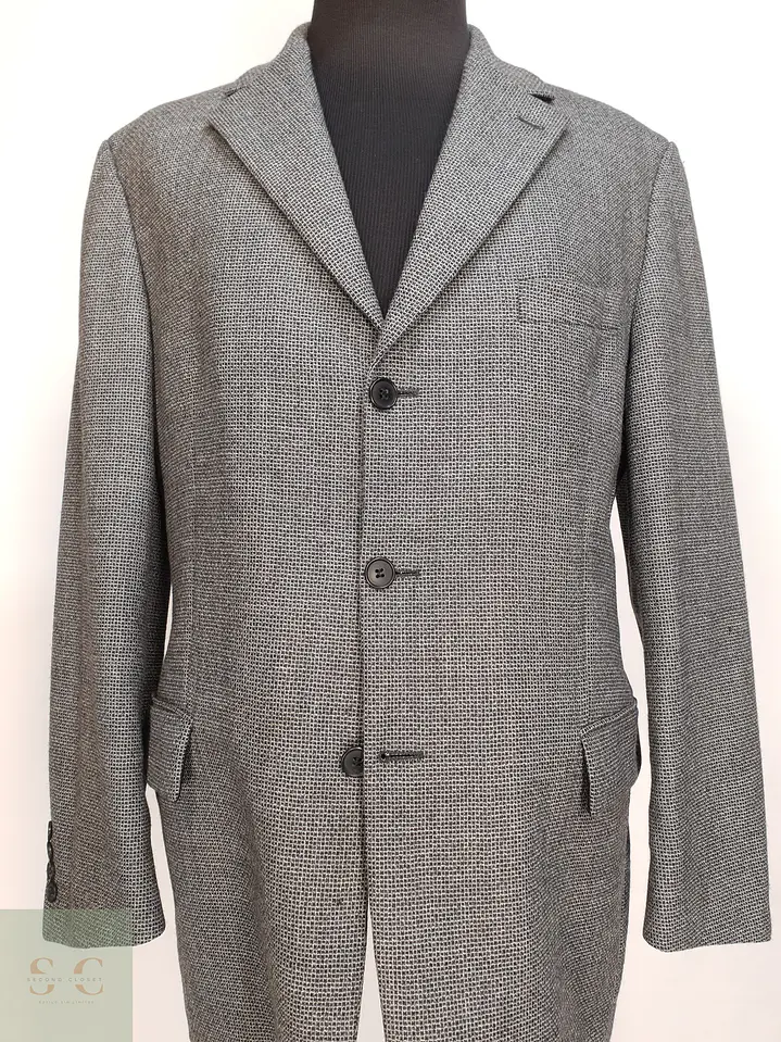 Blazer de Paño Micropatrón en Lana Virgen Canda Talla L 3