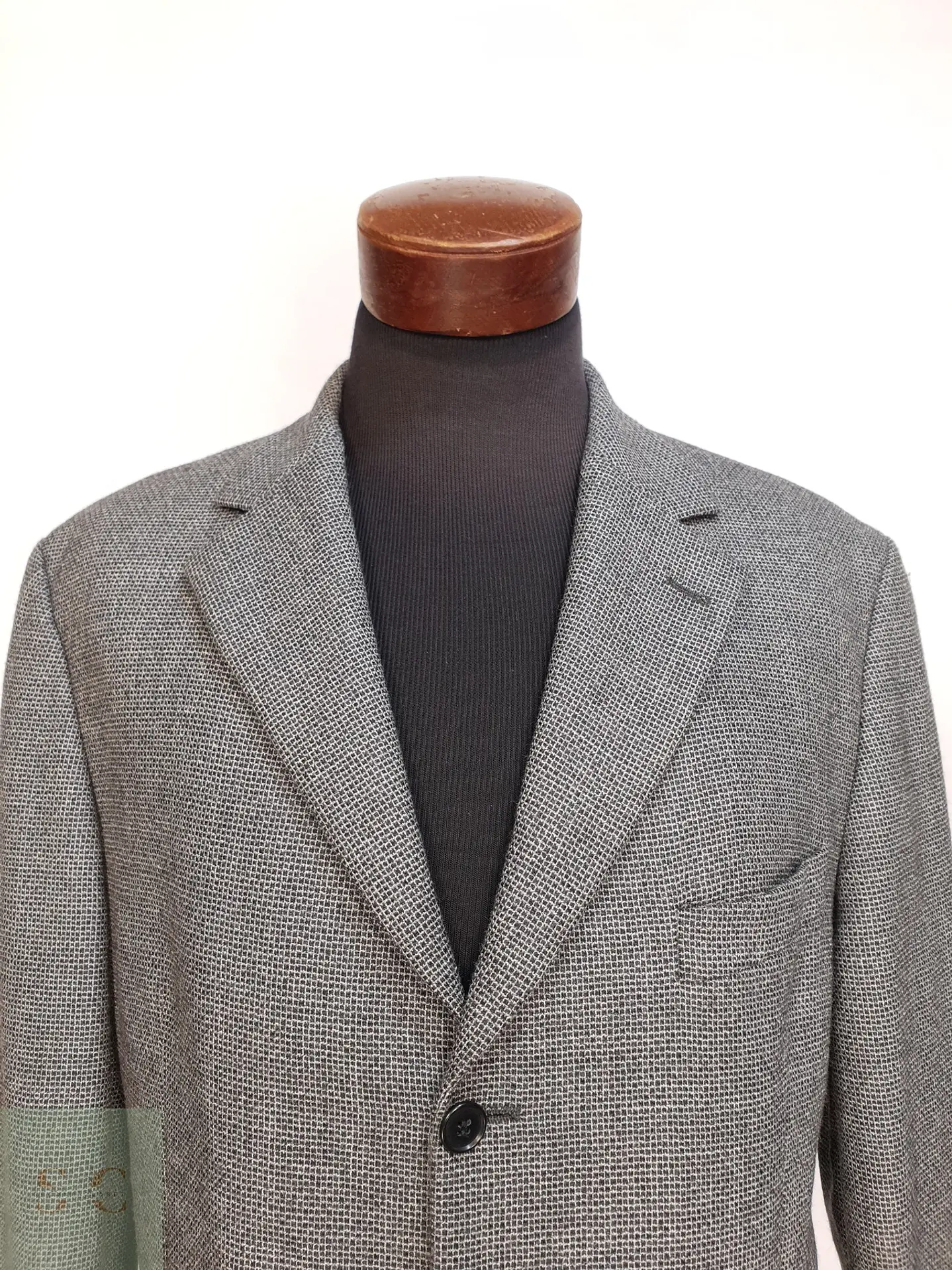 Blazer de Paño Micropatrón en Lana Virgen Canda Talla L 4