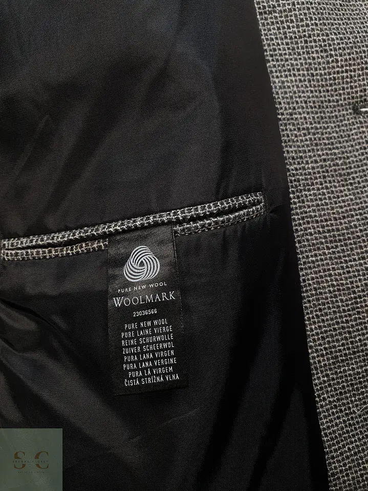 Blazer de Paño Micropatrón en Lana Virgen Canda Talla L 7