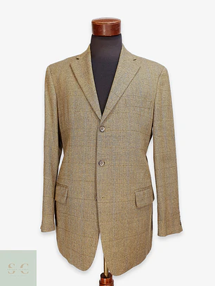 Blazer Sartorial en Paño Espiga de Lana con Sobrecuadro Westbury Talla L