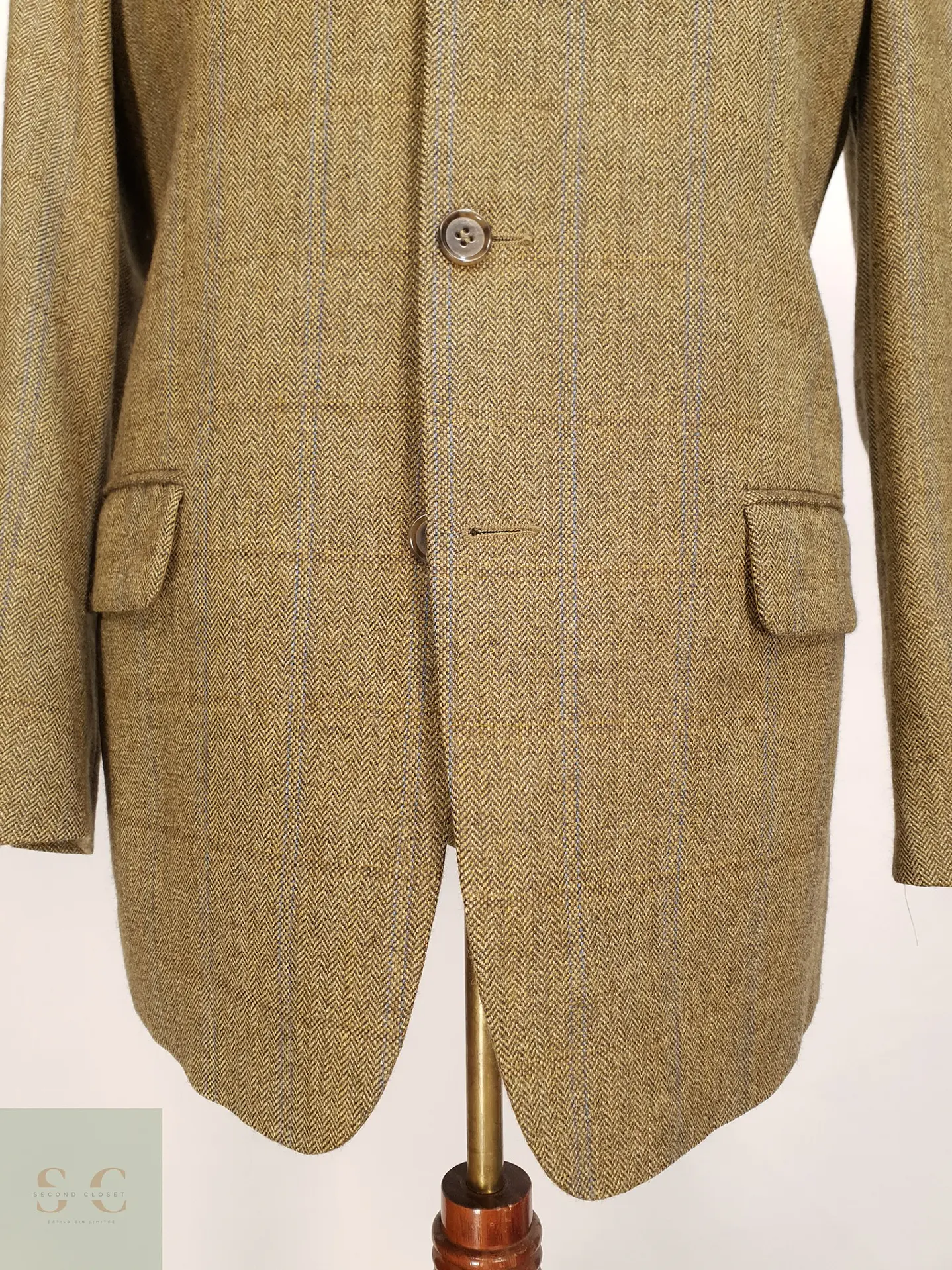 Blazer Sartorial en Paño Espiga de Lana con Sobrecuadro Westbury Talla L 2