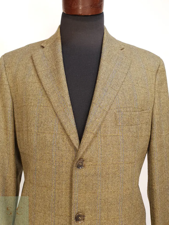 Blazer Sartorial en Paño Espiga de Lana con Sobrecuadro Westbury Talla L 4