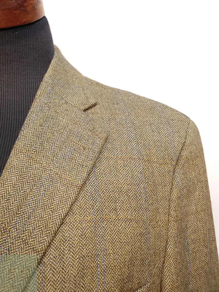 Blazer Sartorial en Paño Espiga de Lana con Sobrecuadro Westbury Talla L 5
