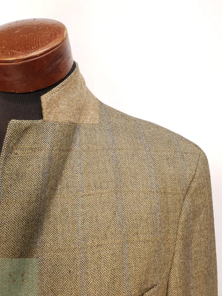 Blazer Sartorial en Paño Espiga de Lana con Sobrecuadro Westbury Talla L 6