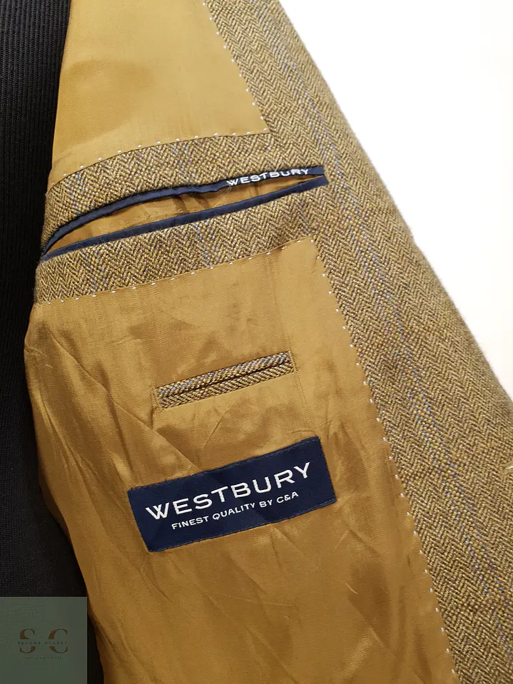 Blazer Sartorial en Paño Espiga de Lana con Sobrecuadro Westbury Talla L 7