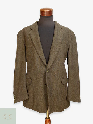 Blazer Clásico en Paño Espigado Verde Militar C&A Talla XL