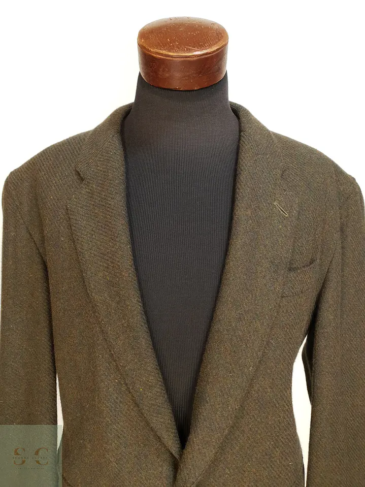 Blazer Clásico en Paño Espigado Verde Militar C&A Talla XL 4