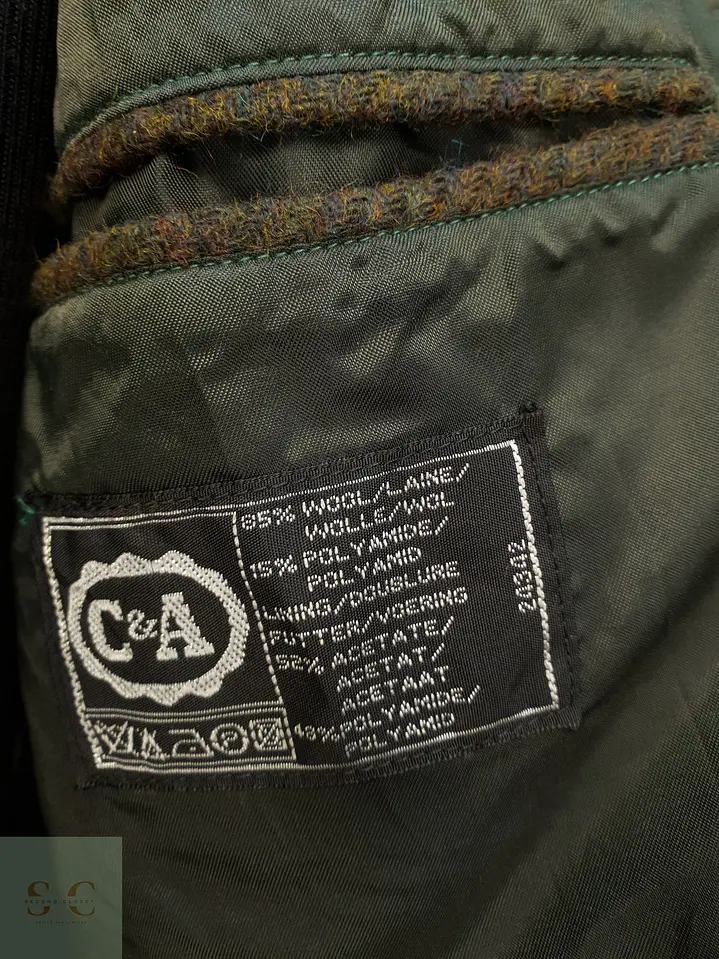 Blazer Clásico en Paño Espigado Verde Militar C&A Talla XL 6